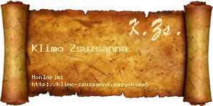Klimo Zsuzsanna névjegykártya